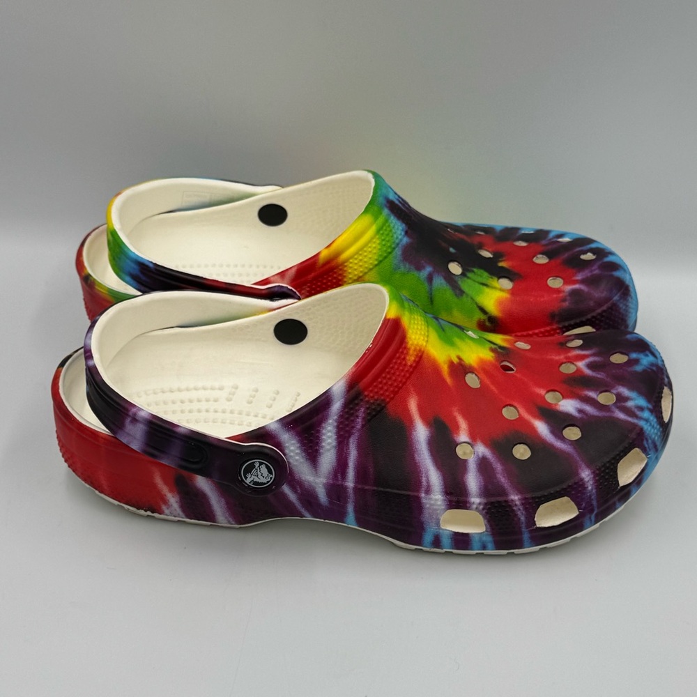Crocs Unisex Classic Tie-Dye Graphic Clogs Men’s 10 Women’s 12 - Picture 6 of 10